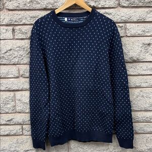 Ben Sherman Dark Blue Crewneck Sweater with White Dots